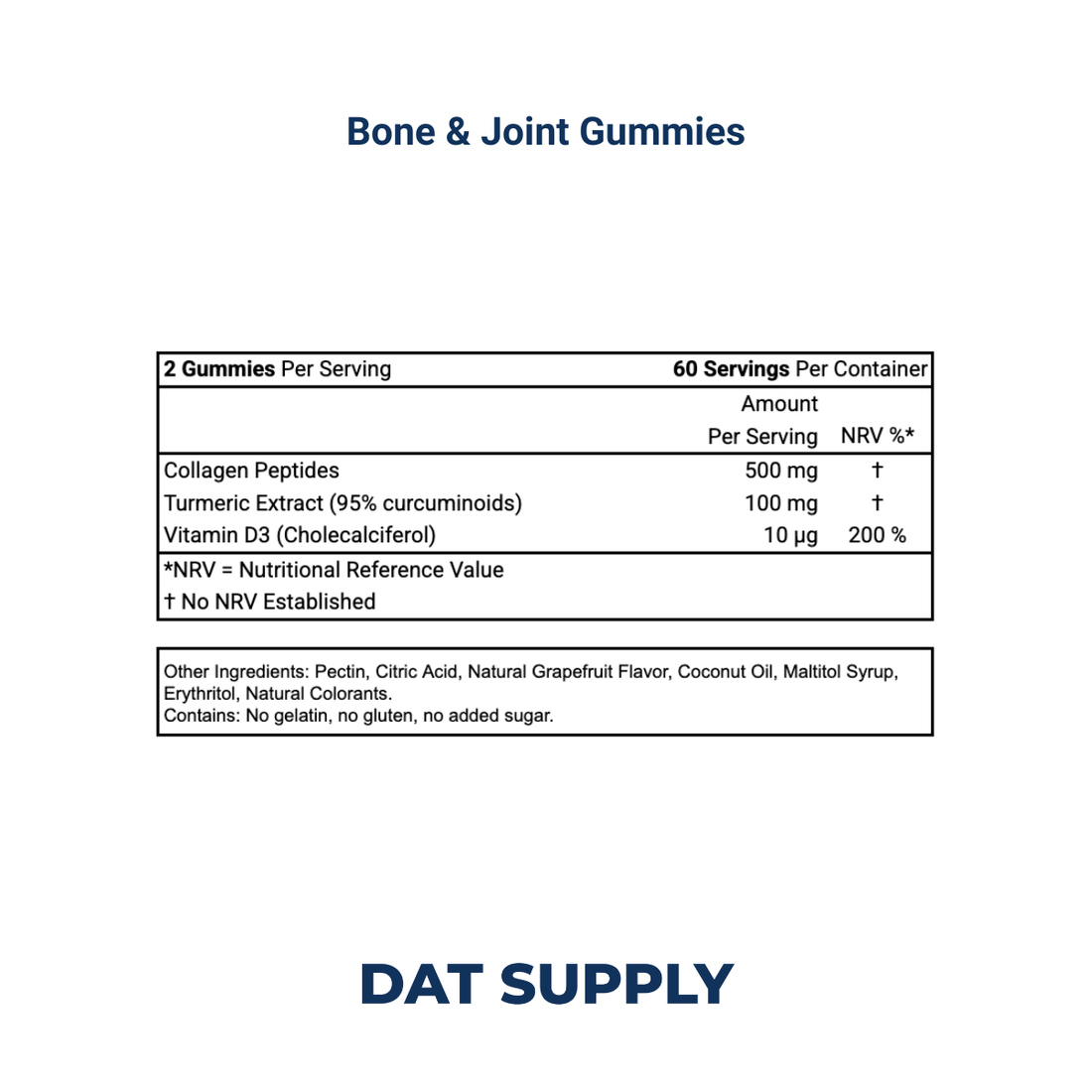 Bone & Joint Gummies White Label Formula – Collagen + Turmeric + Vitamin D3 | DAT Supply