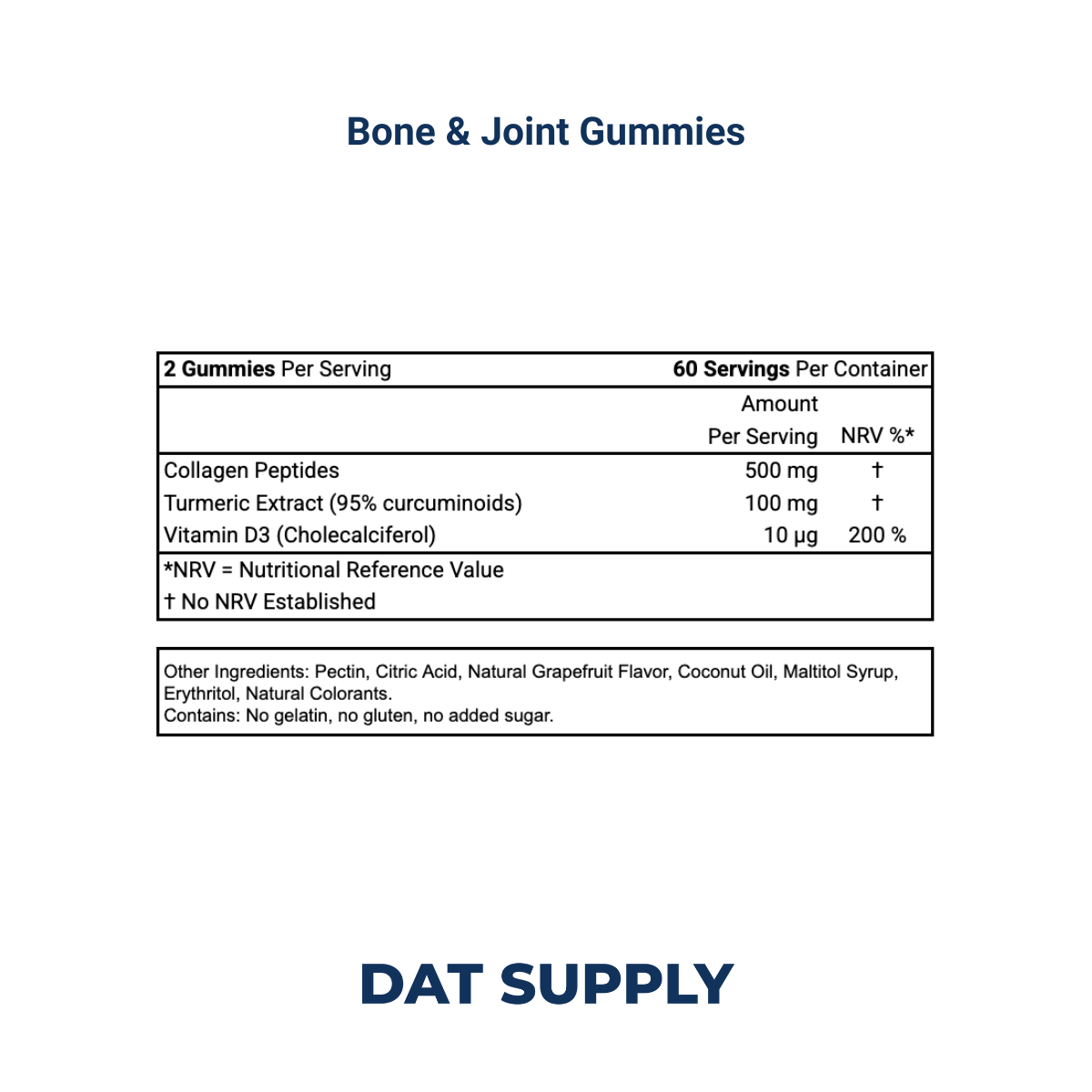 Bone & Joint Gummies White Label Formula – Collagen + Turmeric + Vitamin D3 | DAT Supply