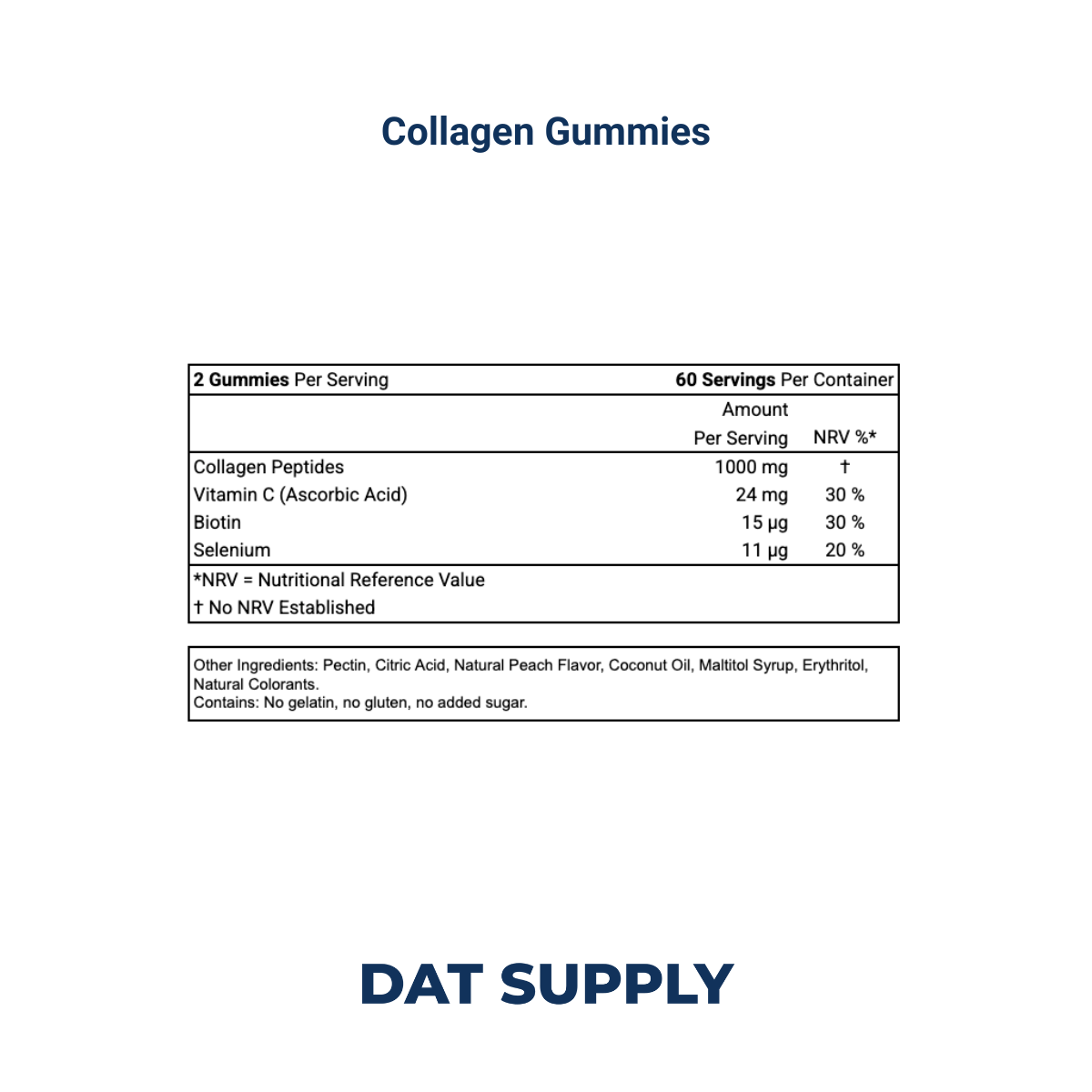 Collagen gummies enriched with Vitamin C and Biotin to promote skin firmness, elasticity and youthful glow.