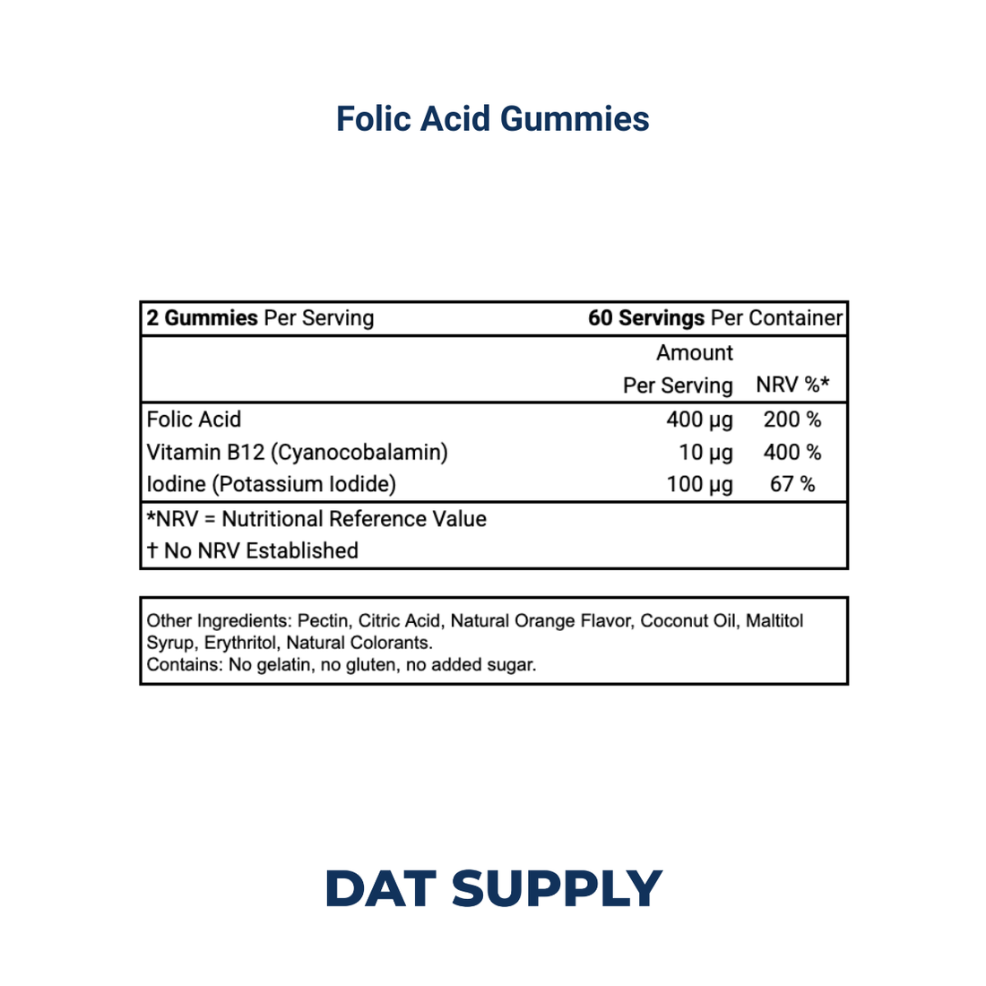 Folic Acid Gummies White Label Formula – Prenatal Support | DAT Supply
