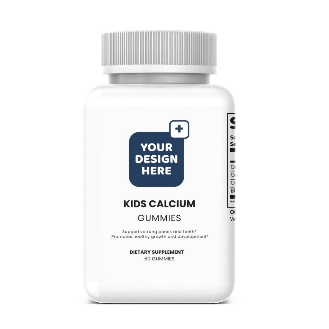 Kids Calcium Gummies White Label PET Bottle – Calcium + D3 for Growth | DAT Supply