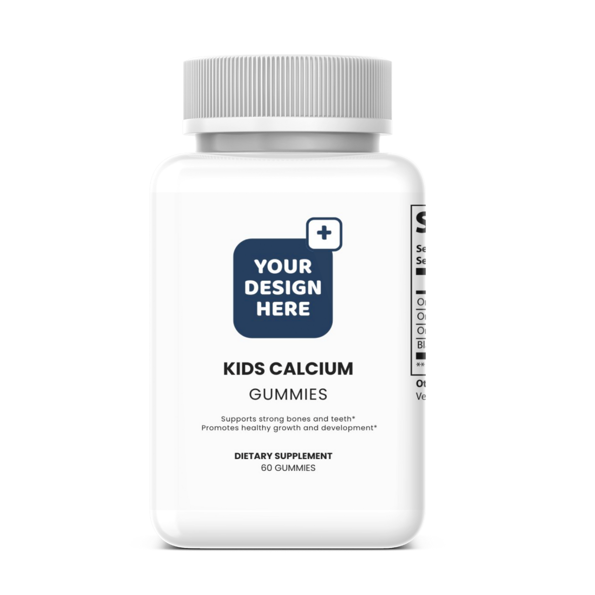 Kids Calcium Gummies White Label PET Bottle – Calcium + D3 for Growth | DAT Supply