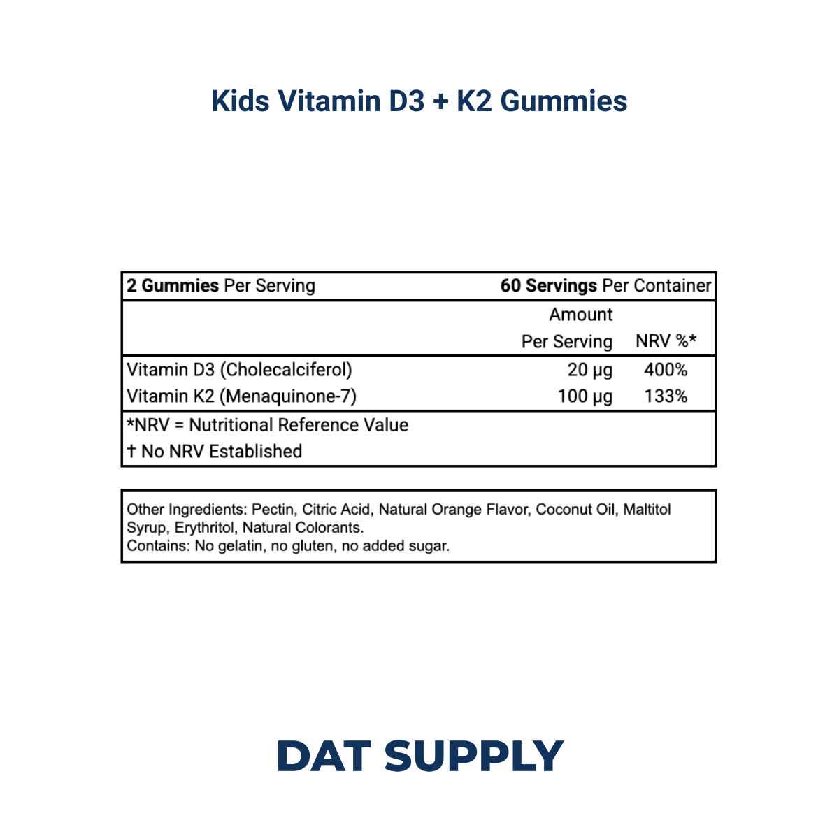 Kids Vitamin D3 + K2 Gummies White Label Formula – Bone & Immunity Support | DAT Supply