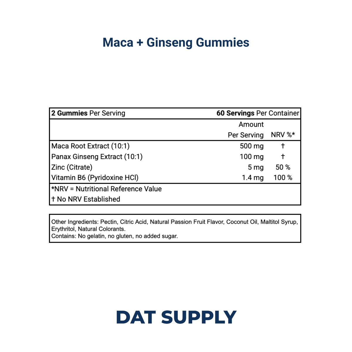 Maca + Ginseng Gummies White Label Formula – Energy & Vitality | DAT Supply