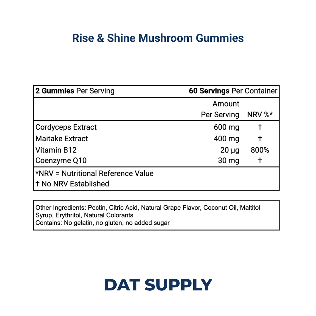Rise & Shine Mushroom Gummies White Label Formula – Cordyceps & Vitamin B12 | DAT Supply