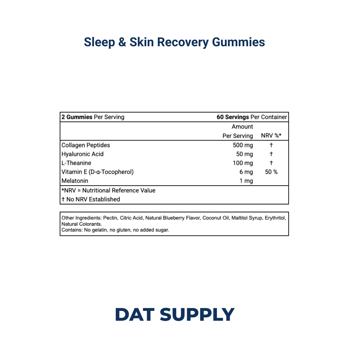 leep & Skin Recovery Gummies White Label Formula – Collagen + Hyaluronic Acid
